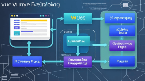 Vue.js 响应式数据绑定与页面更新机制示意图